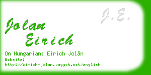 jolan eirich business card